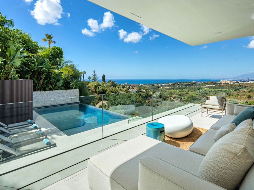 Sea views from the contemporary El Rosario villa.