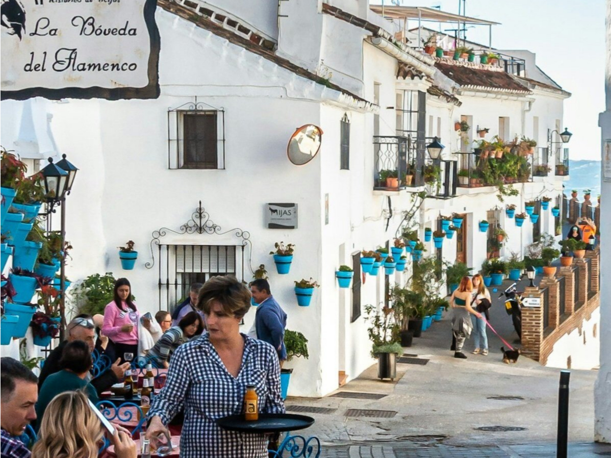 Whitewashed village of Mijas Pueblo with views over the Mediterranean.