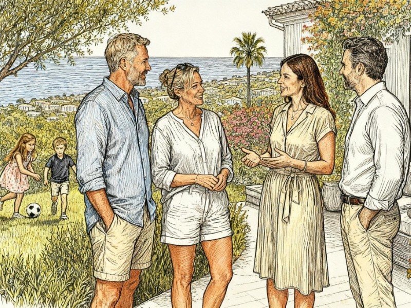Über Immobilien an der Costa del Sol sprechen Immobilienmakler im Gespräch mit Kunden über den Kauf und Verkauf von Immobilien an der Costa del Sol