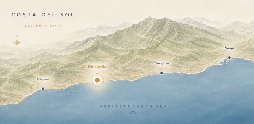 Karte von Marbella Karte mit Marbella an der Costa del Sol