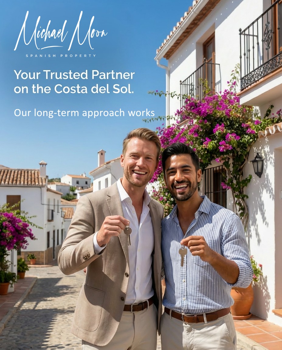Trusted Partner Couple receiving keys to their new townhouse on the Costa del Sol