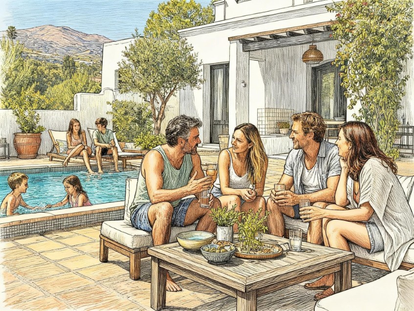 Should we buy jointly? Two families discussing whether to buy a property in Spain together
